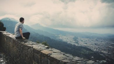 A man with Clinic Depression sitting alone