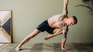 a guy doing yoga