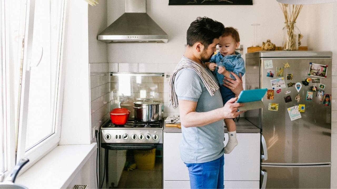 A man with his child