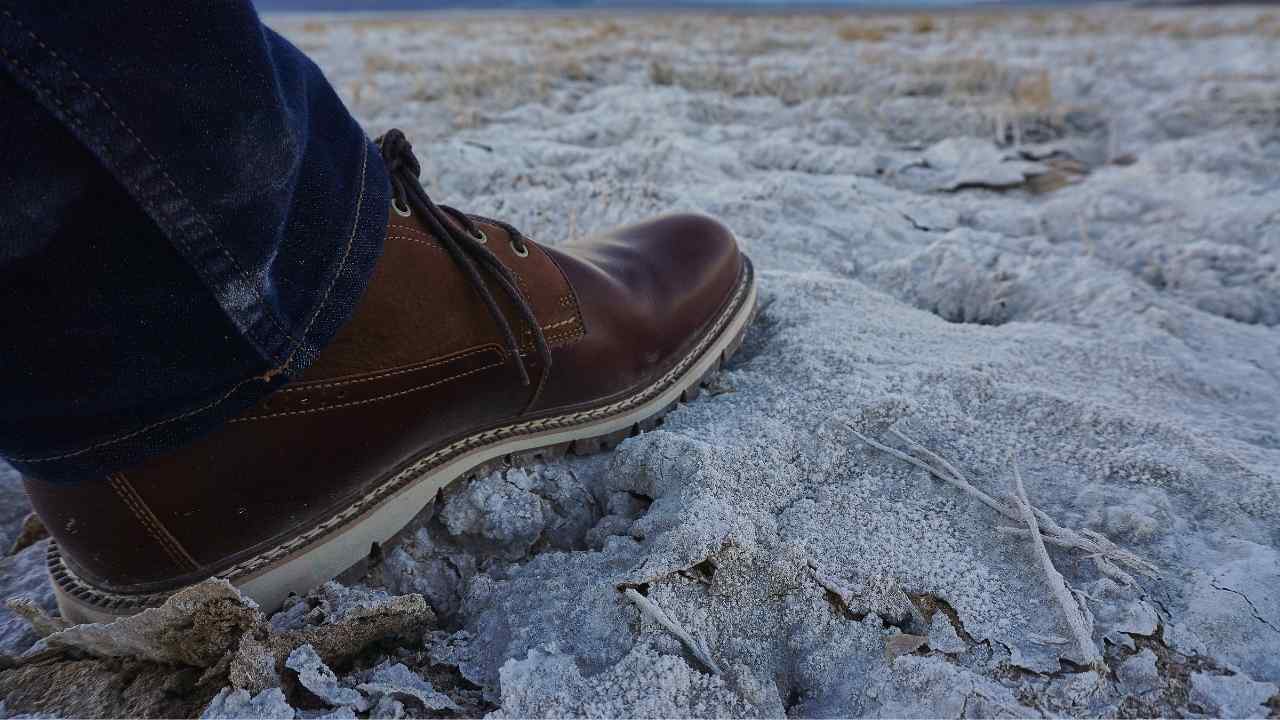 A man wearing woodland shoes