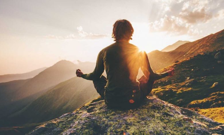 Man meditating yoga