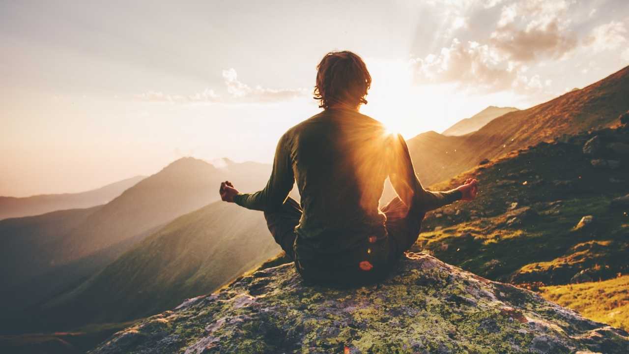 Man meditating yoga