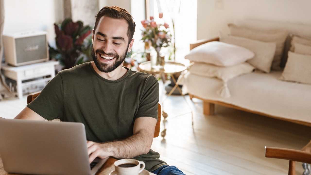 A guy Working From Home