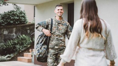 Military couple reunion