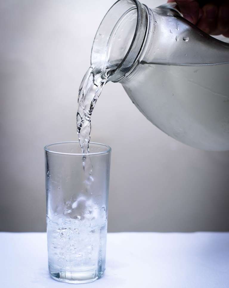 Water being poured in a jug