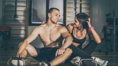 Couple working out