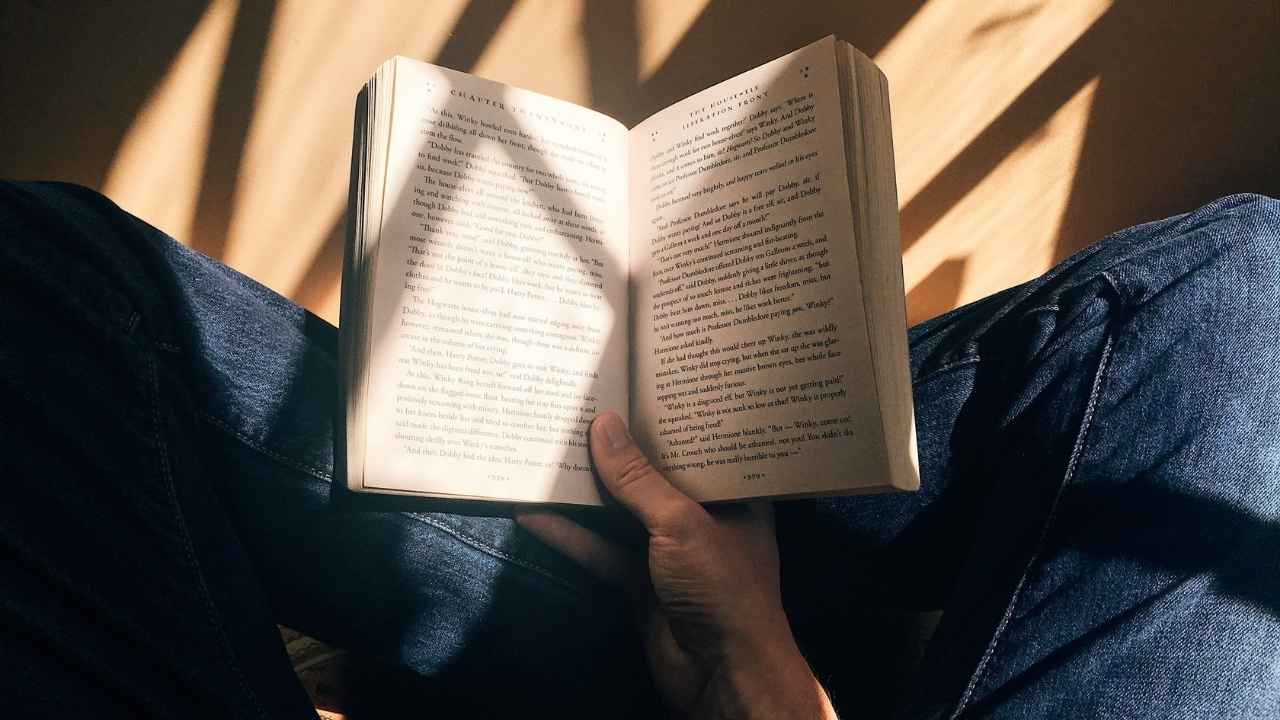 Man reading book