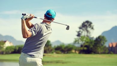 Guy playing golf