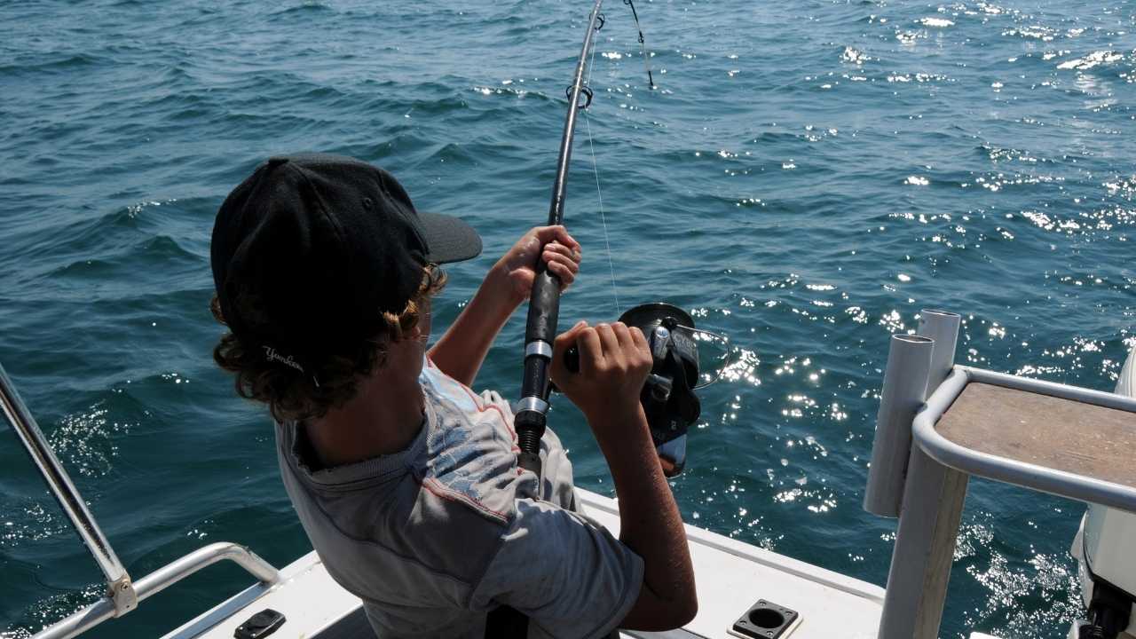 A guy doing Offshore Fishing