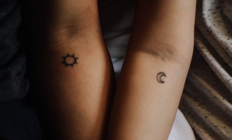 sun and moon Couple Tattoos