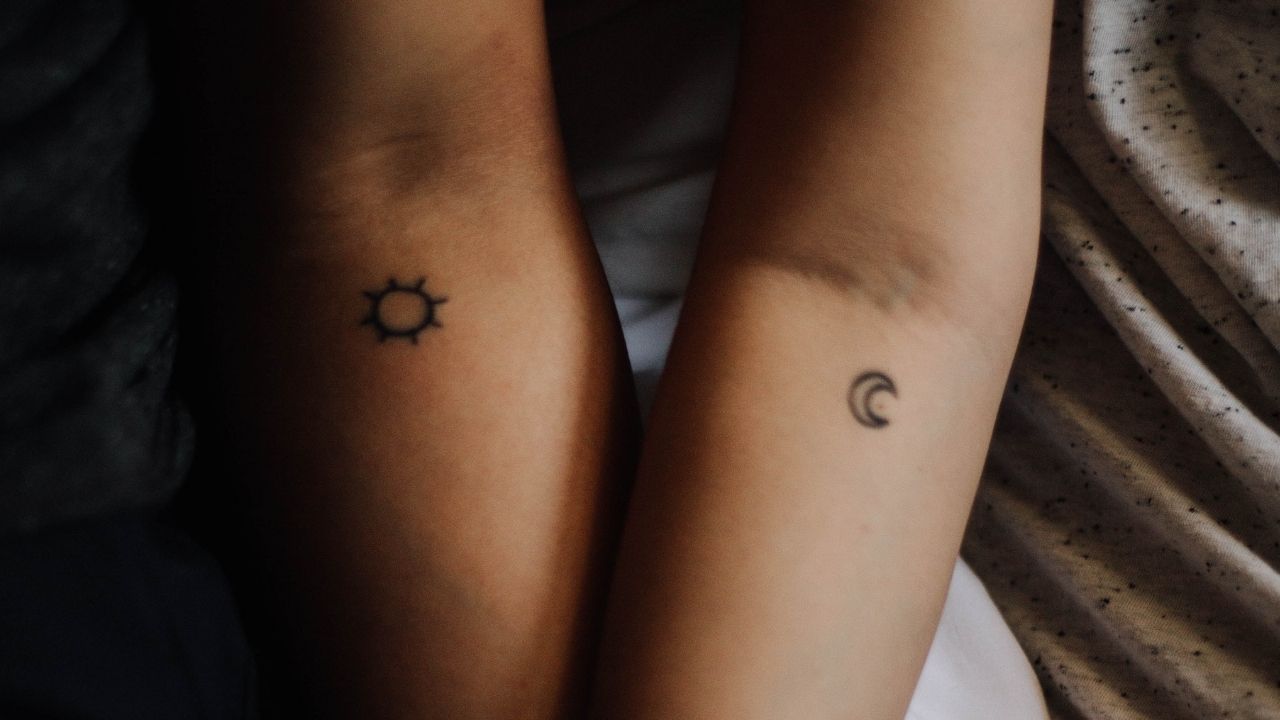 sun and moon Couple Tattoos