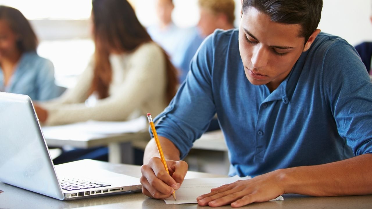 A student at school