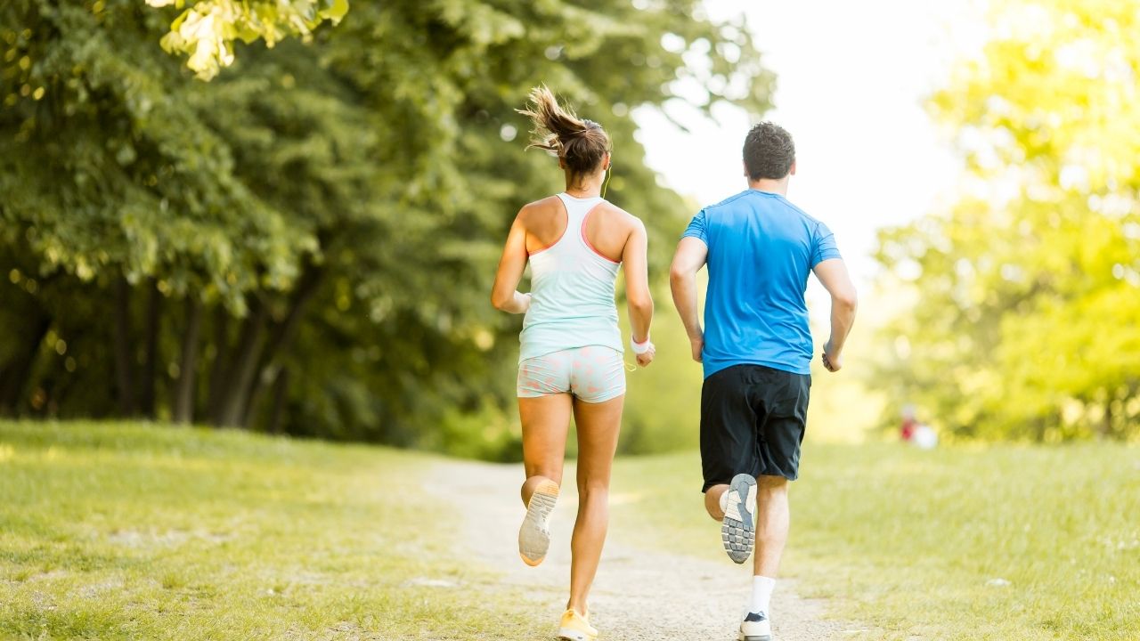 Couple running