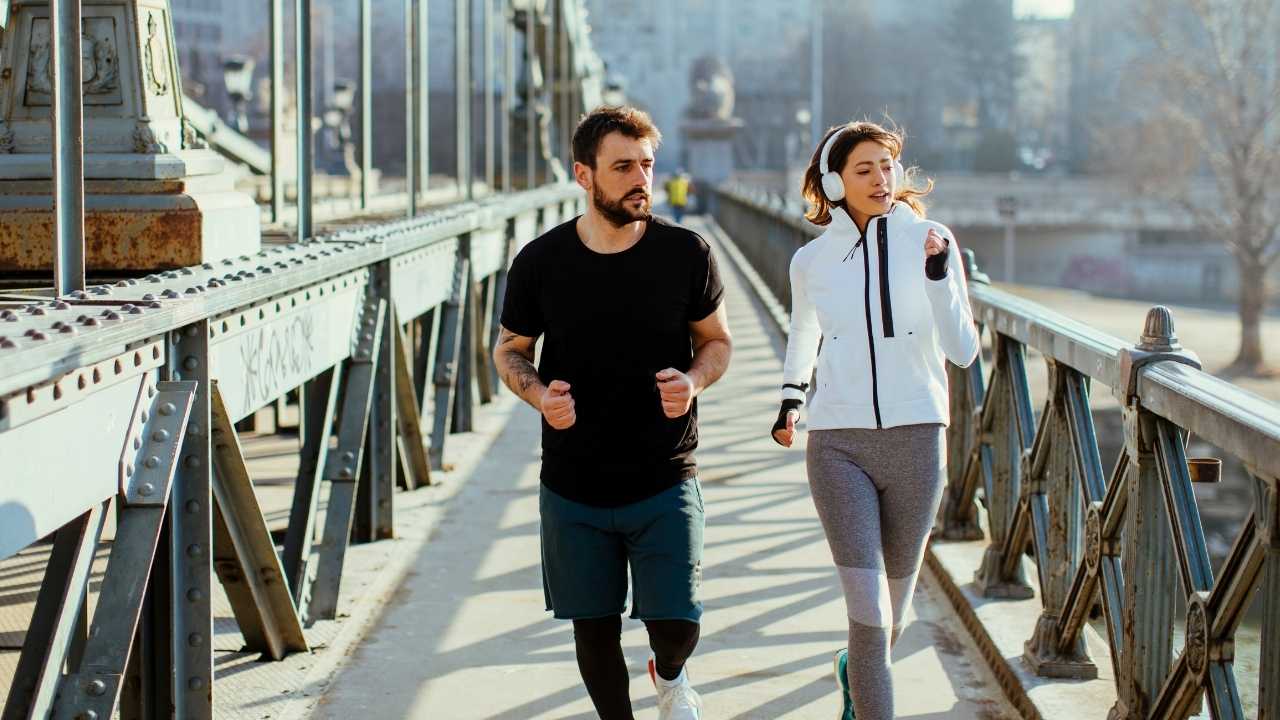 Couple running