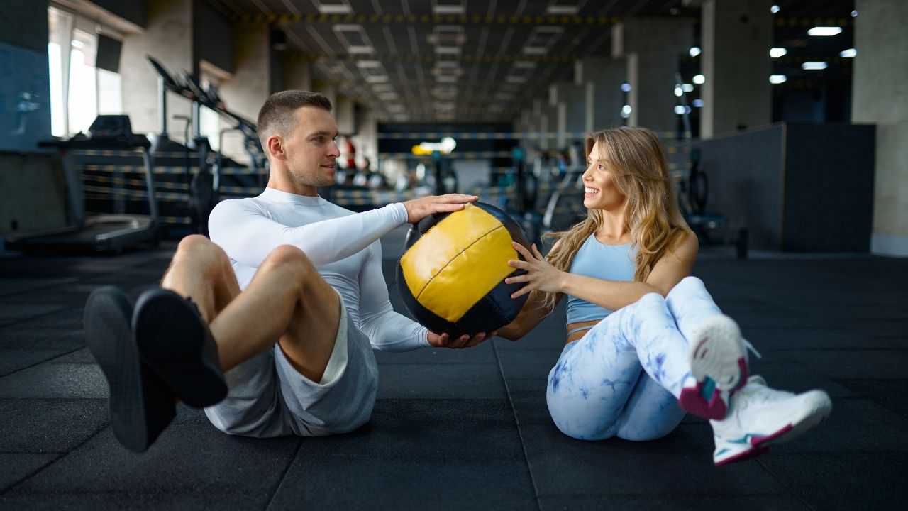 Couple wearing sportswear