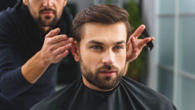 Guy getting a haircut