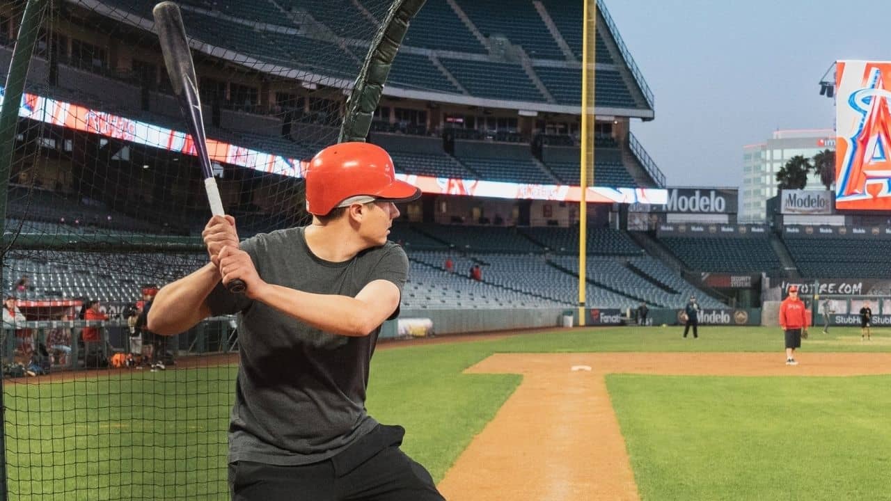 Guy playing baseball