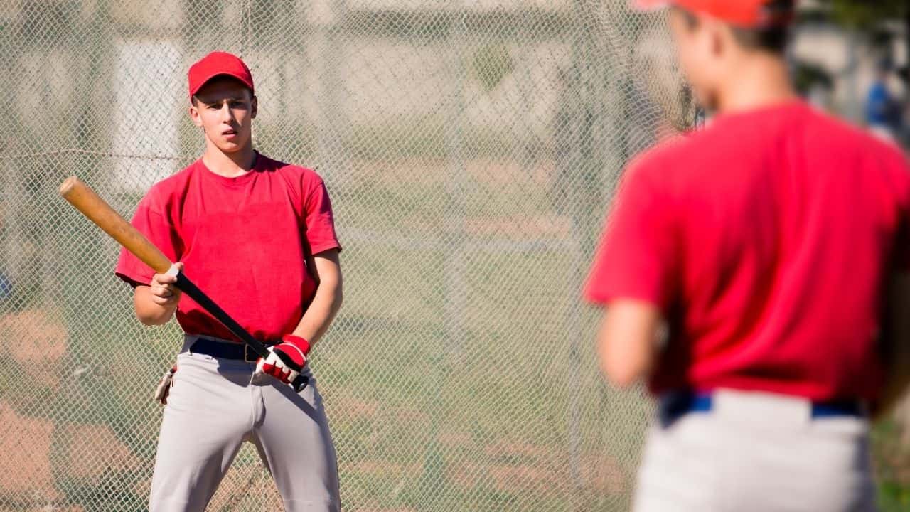 Guy playing baseball