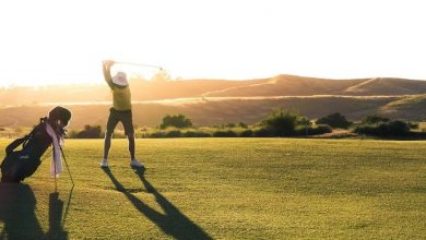 Guy playing golf