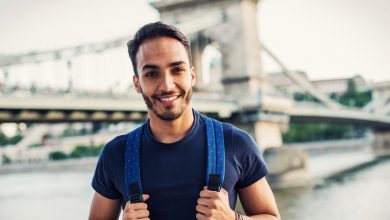 Guy travelling in Europe