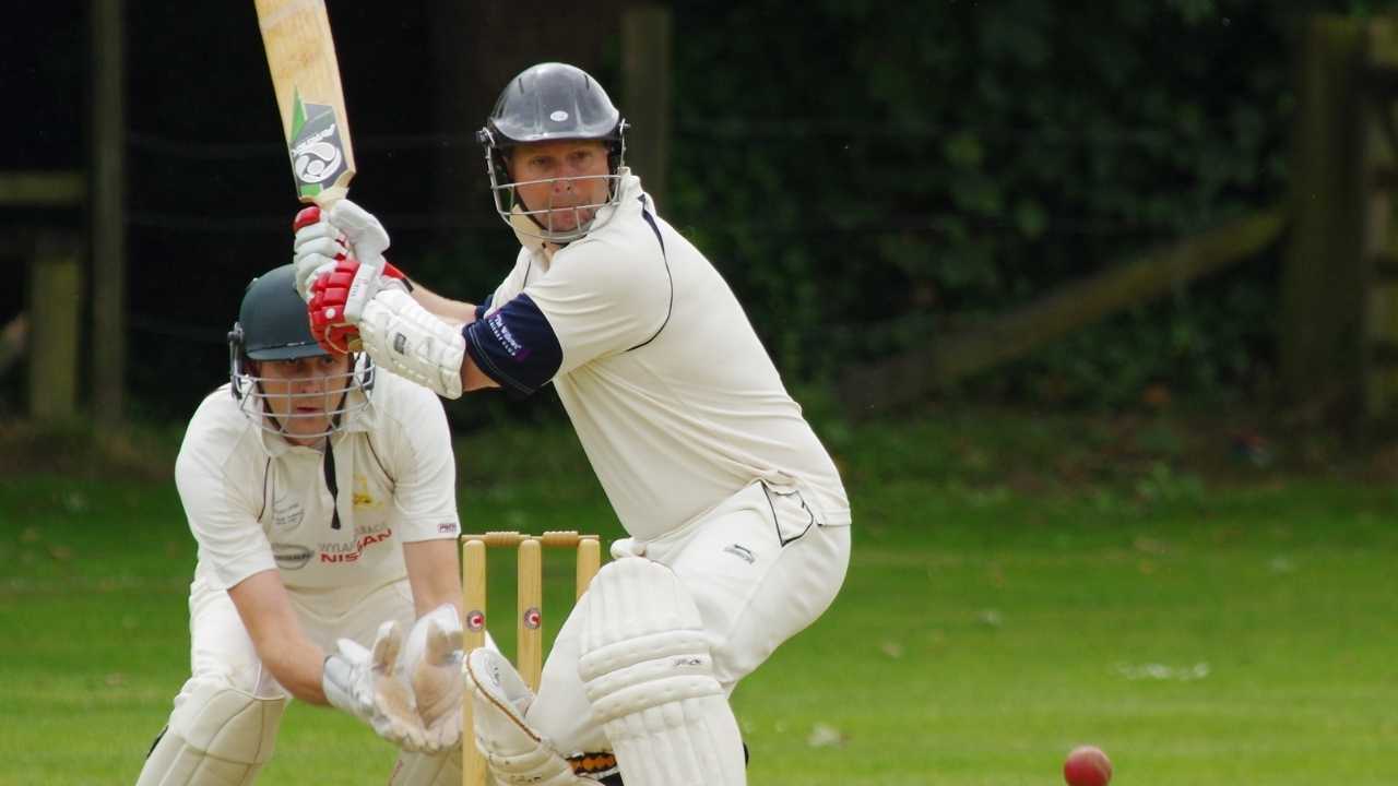 Players playing cricket