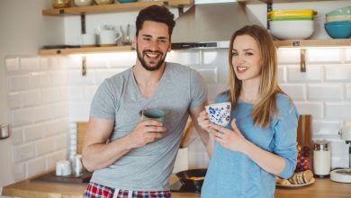 Morning routine couple