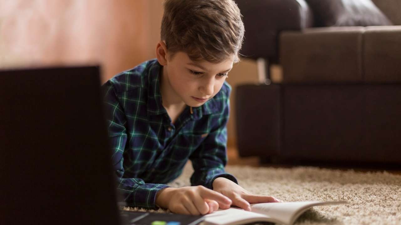 A boy reading