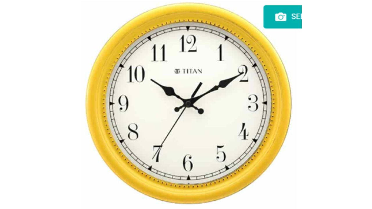 Contemporary Distressed Finish White Wall Clock with Silent Sweep Technology