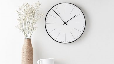 black wall clock