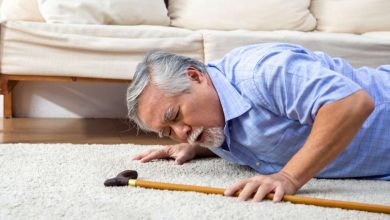 senior falling down in his home