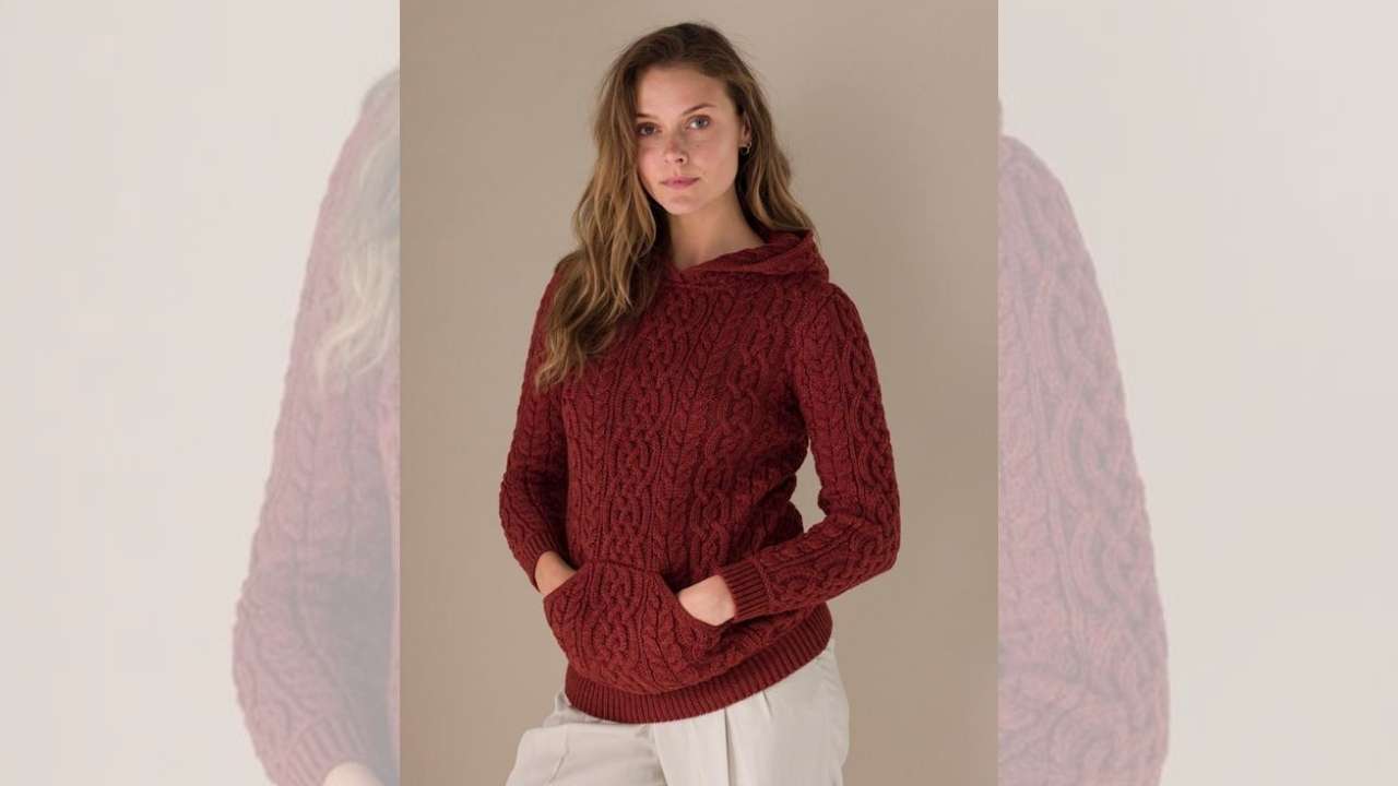 women wearing Aran Sweater