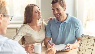 couple visiting real estate agent