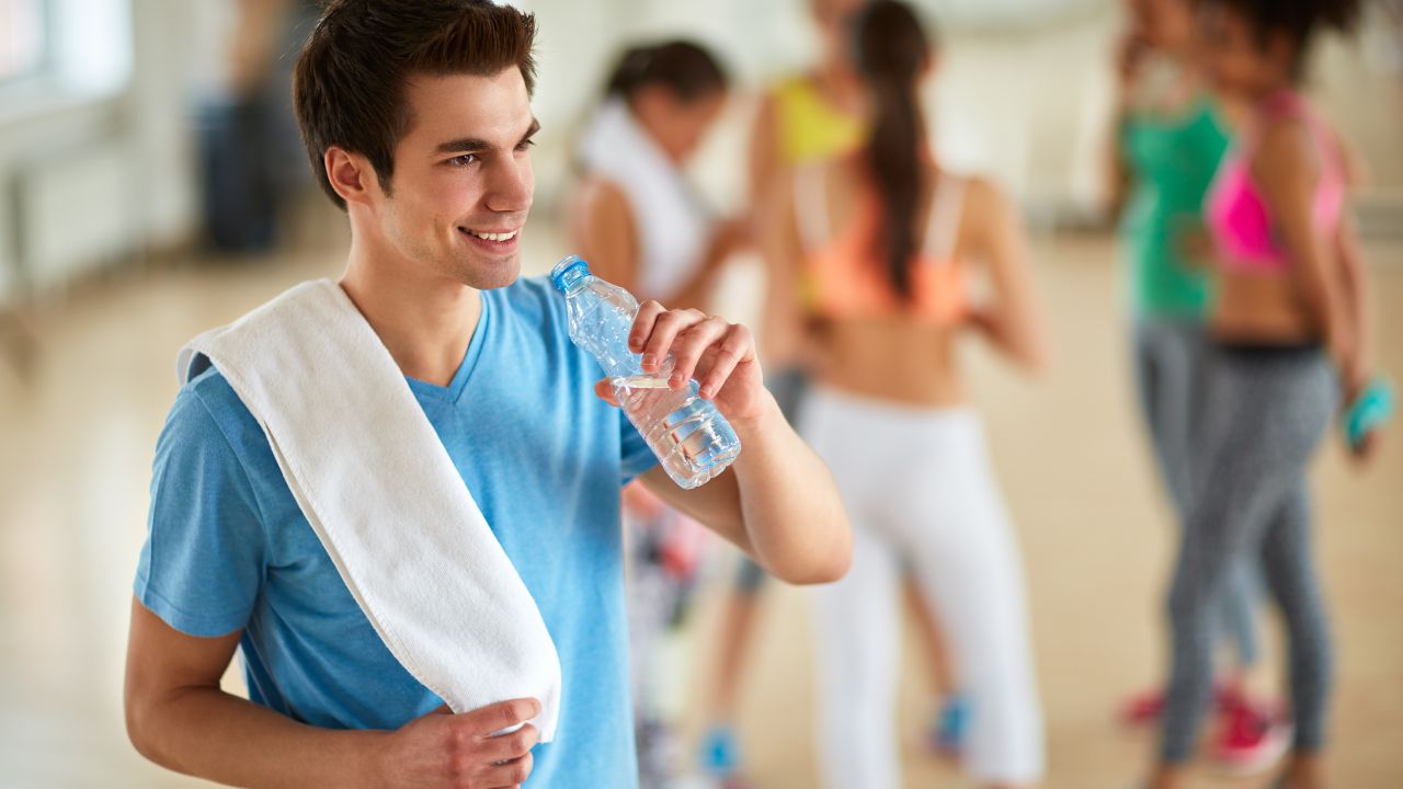 guy drinking water