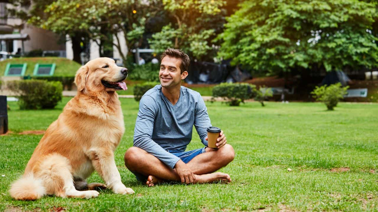 guy with dog