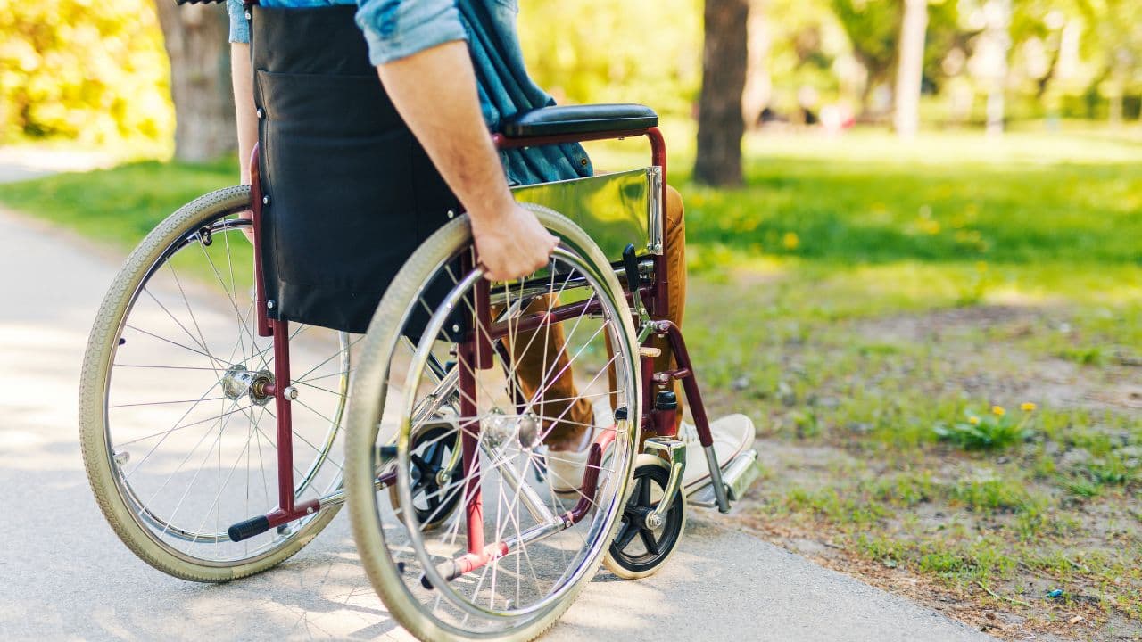 a guy on wheelchair