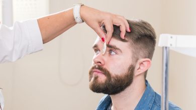 Astigmatism checkup with a doctor