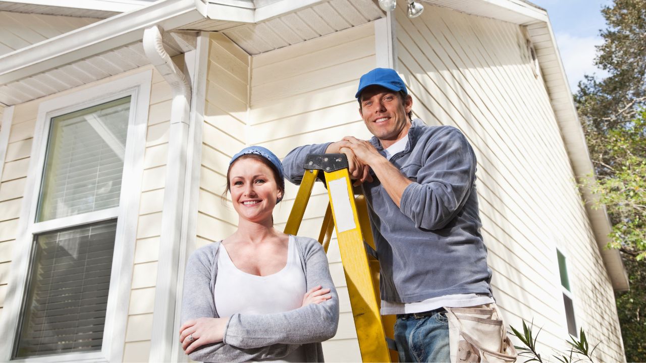 A couple doing Home Maintenance