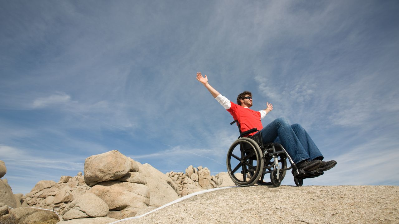 a guy on wheelchair