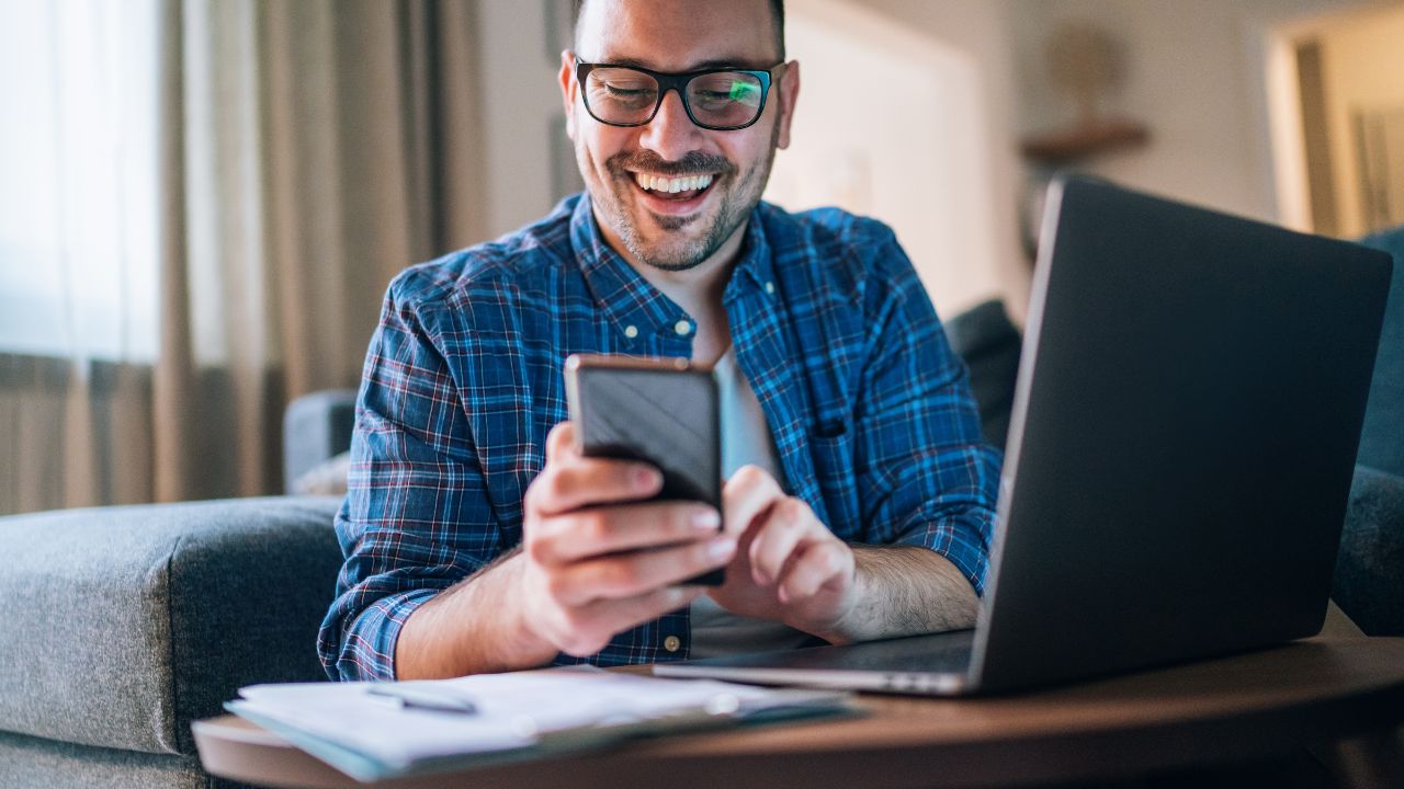 guy working in home office