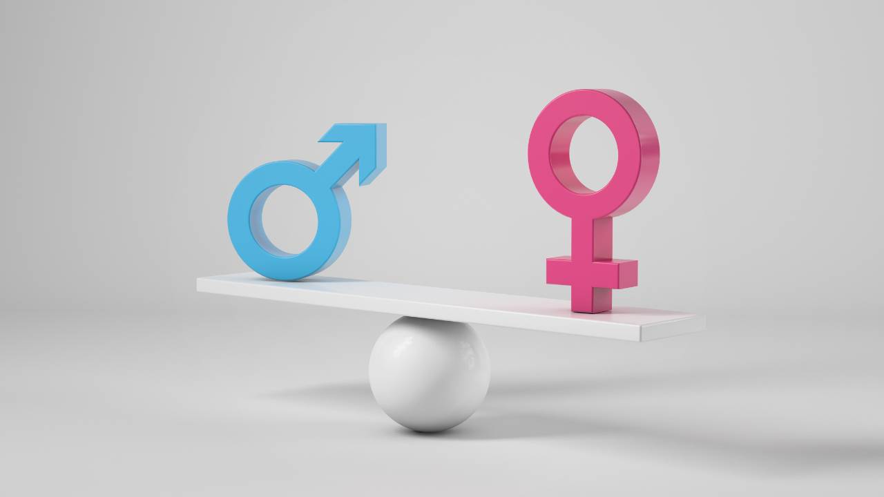 Gender Equality symbols being weighed 