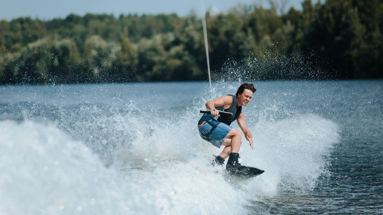 man enjoying in water