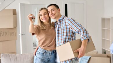 couple in new home