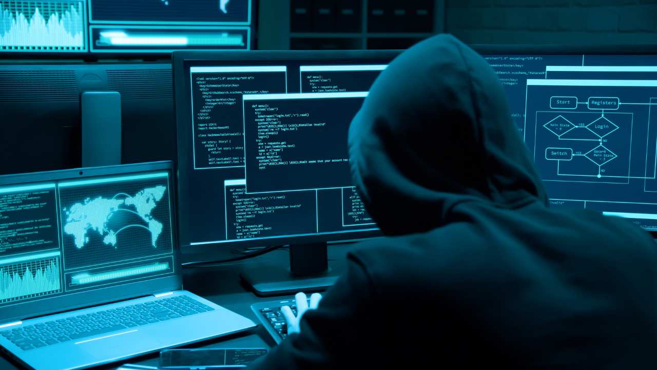 hacker using computer