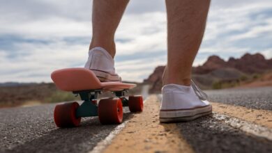 a man using Electric Skateboard