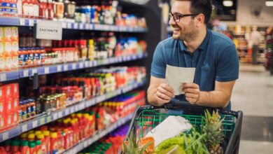 man doing grocery shopping