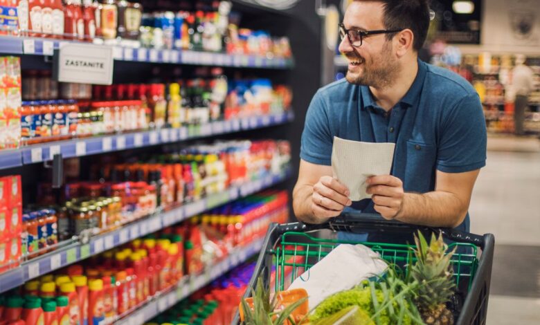 man doing grocery shopping