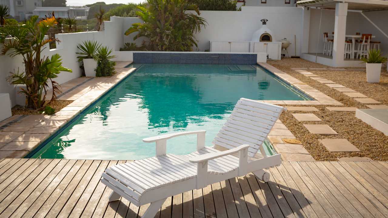 Swimming Pool in backyard