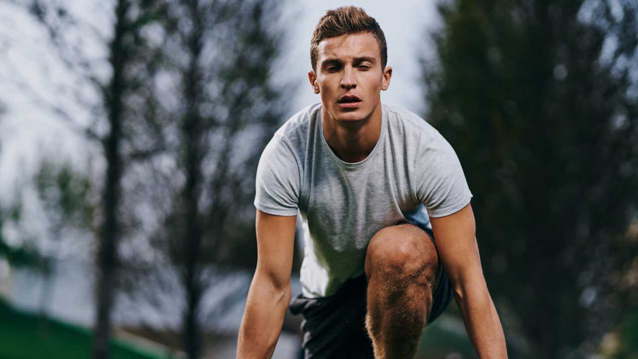 A man taking care of his physical health by doing exercise