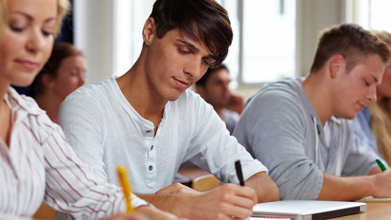 guy taking a exam