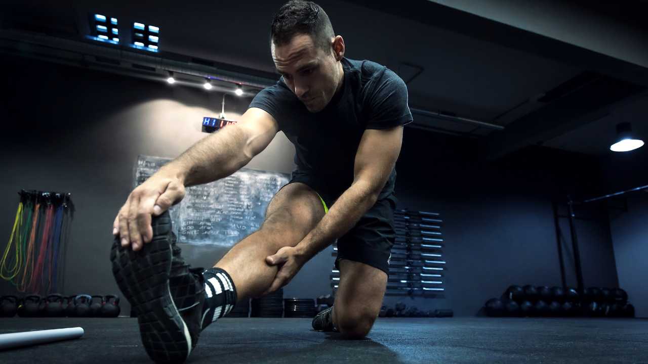 muscular guy working out